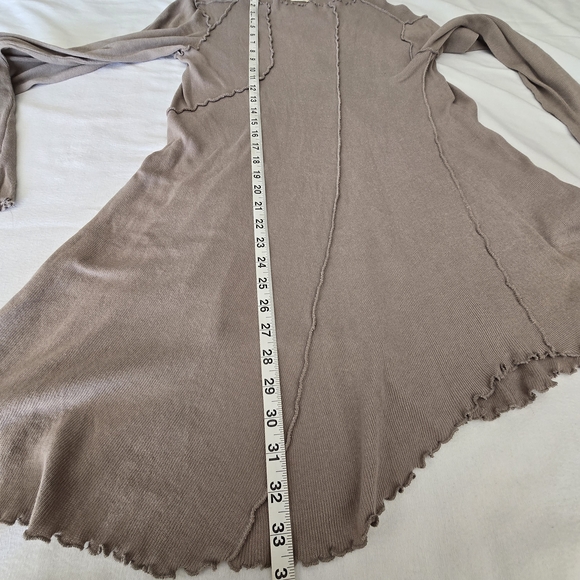 Free People We The Free Raw Lettuce Hem Tunic Dress Taupe – Size Medium - Picture 9 of 13
